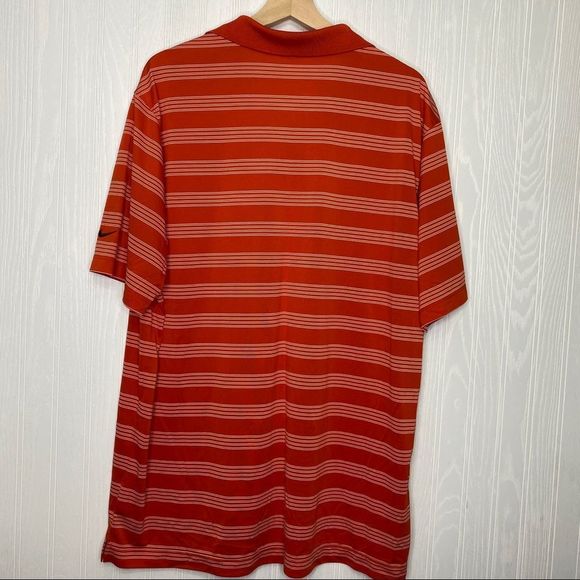 Orange Nike Golf Polo short sleeve shirt striped Size XL - Picture 4 of 8